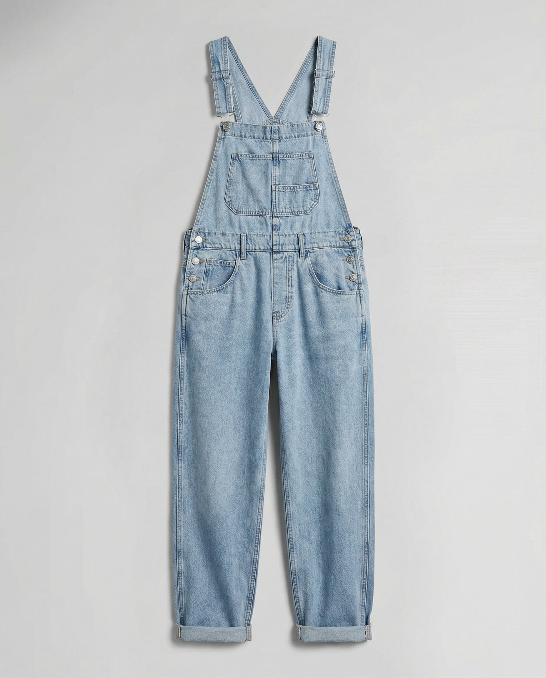 Women's Denim Cross-Back Dungarees with Adjustable Straps 6