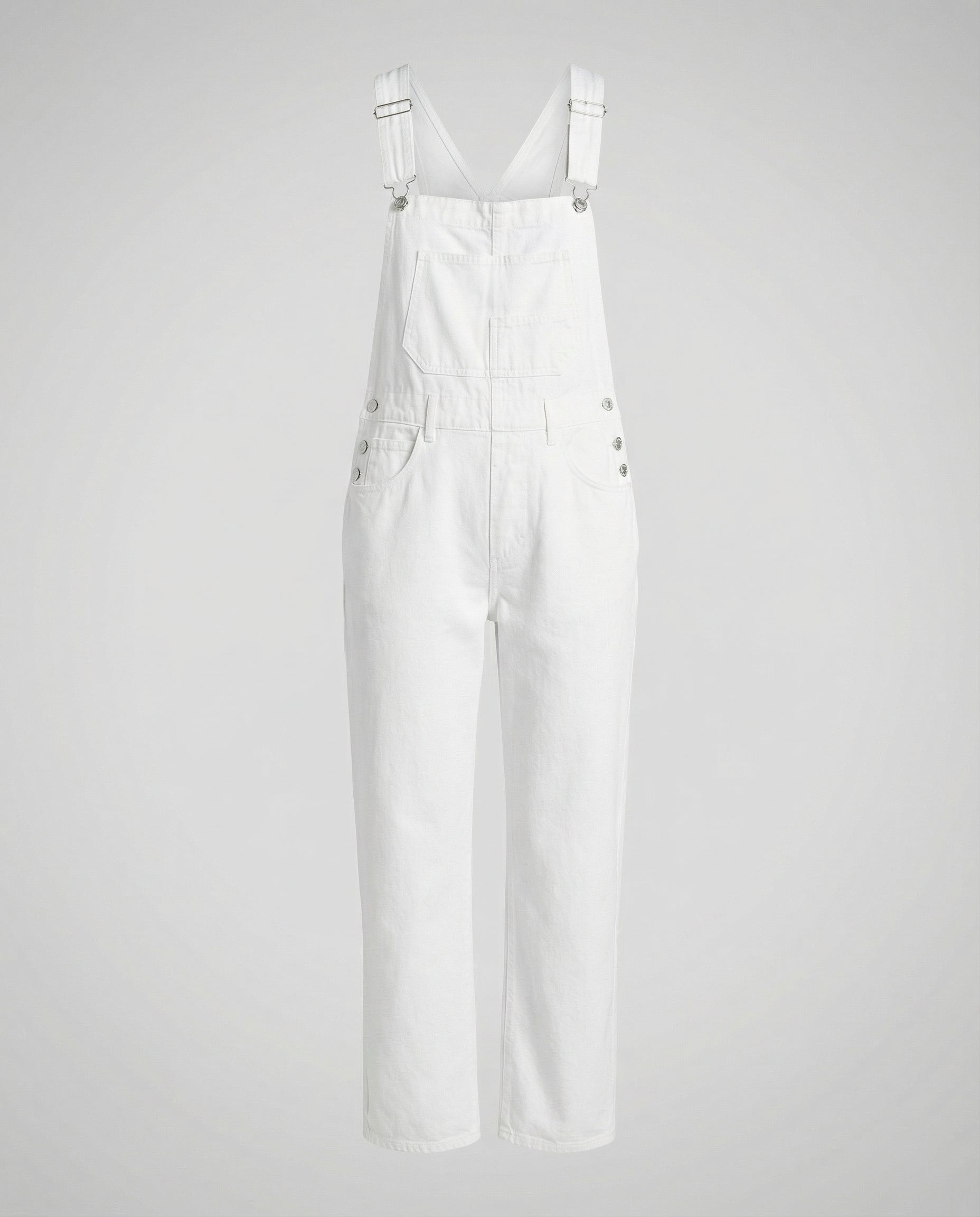 Women's Denim Cross-Back Dungarees with Adjustable Straps 7