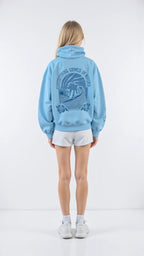 Women's Embroidered Hoodie with Tropical Back Design and Oversized Fit 2