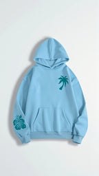 Women's Embroidered Hoodie with Tropical Back Design and Oversized Fit 4