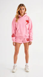 Women's Embroidered Hoodie with Tropical Back Design and Oversized Fit 5