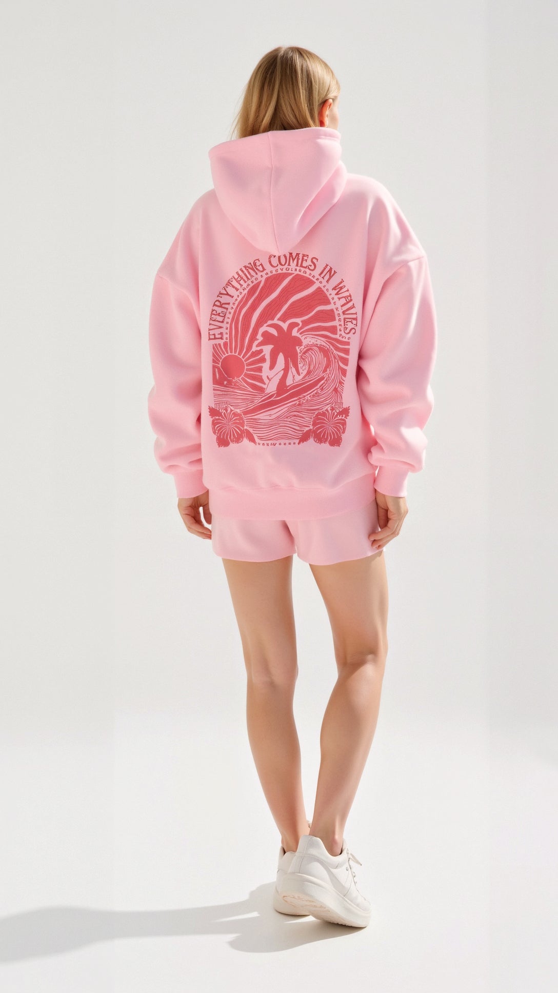 Women's Embroidered Hoodie with Tropical Back Design and Oversized Fit 6