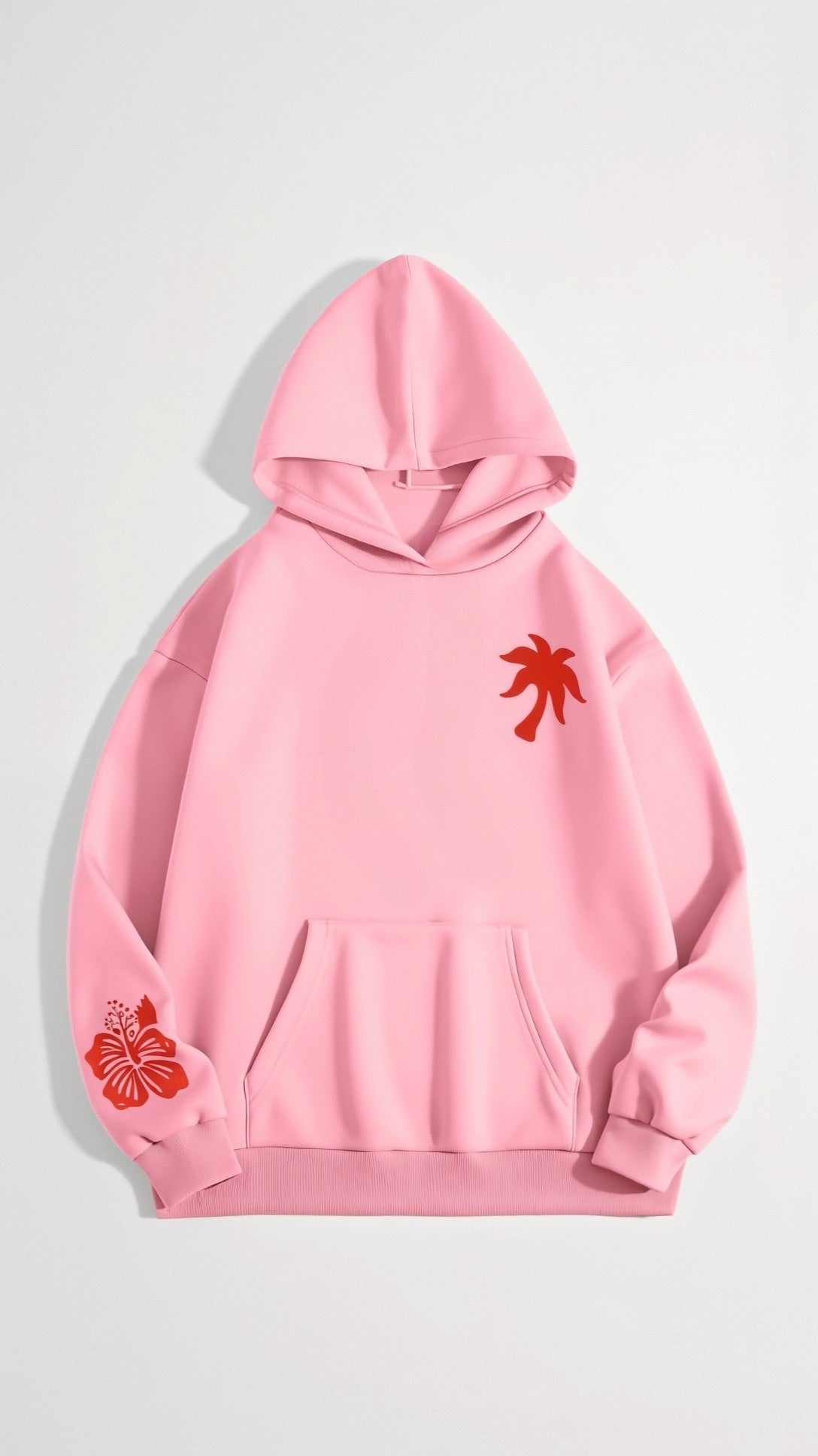 Women's Embroidered Hoodie with Tropical Back Design and Oversized Fit 8