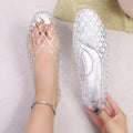 Women's Flat Jelly Shoes with Diamond Cut-Out Woven Pattern 1