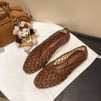 Women's Flat Jelly Shoes with Diamond Cut-Out Woven Pattern 5