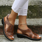 Women's Flat Sandals with Contrast Stitching and Adjustable Slingback Strap 4