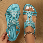 Women's Flat Slingback Sandals with Rhinestone Details and Open Toe 1