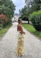 Women's Floral Maxi Dress with Ruffles and Spaghetti Straps 2