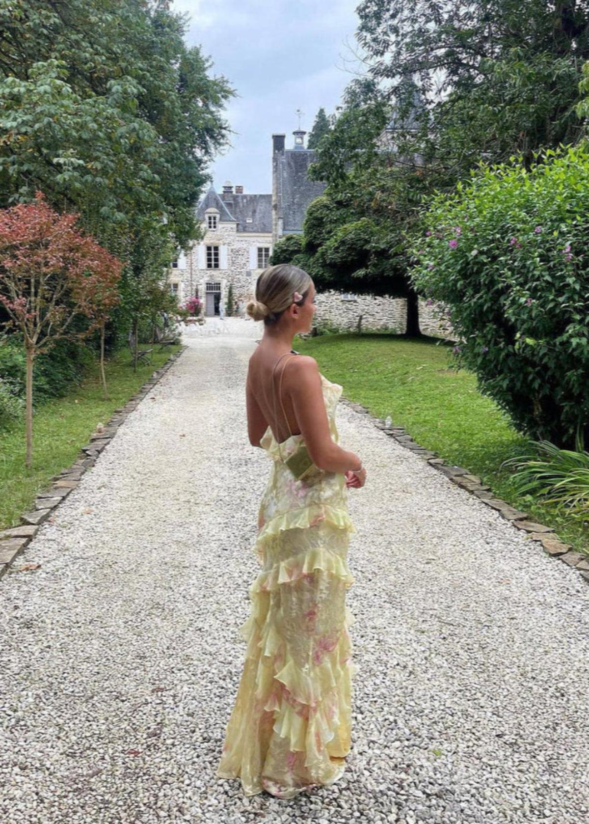Women's Floral Maxi Dress with Ruffles and Spaghetti Straps 2
