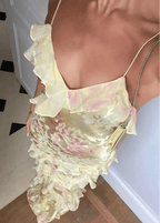 Women's Floral Maxi Dress with Ruffles and Spaghetti Straps 5