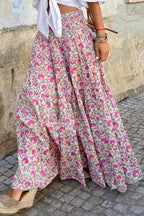 Women's Floral Maxi Skirt with Elastic Waistband 2