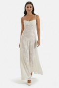 Women's Floral Print Maxi Dress with Adjustable Lace-Up Back Detail 1