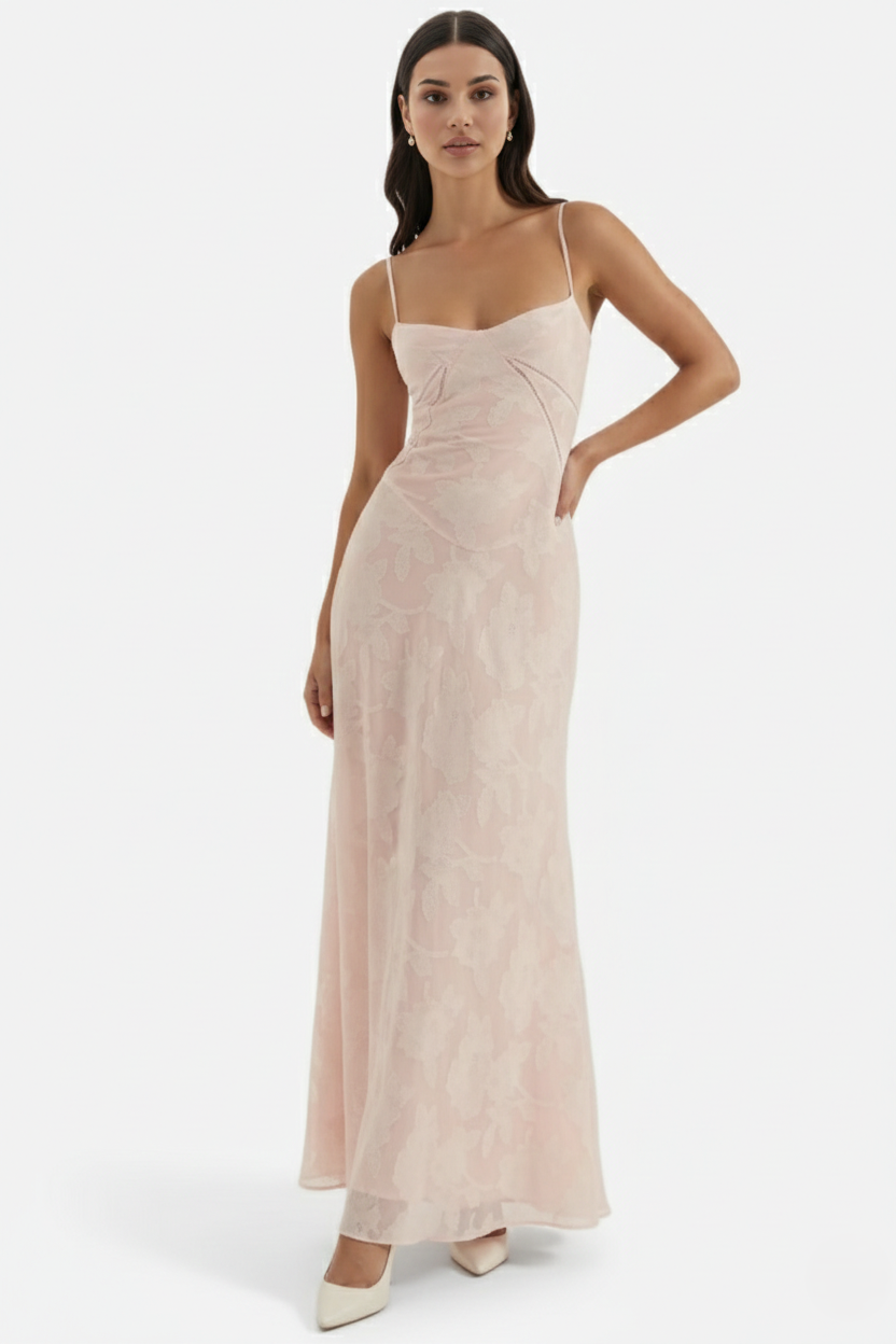 Women's Floral Print Maxi Dress with Adjustable Lace-Up Back Detail 11
