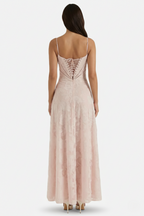 Women's Floral Print Maxi Dress with Adjustable Lace-Up Back Detail 13