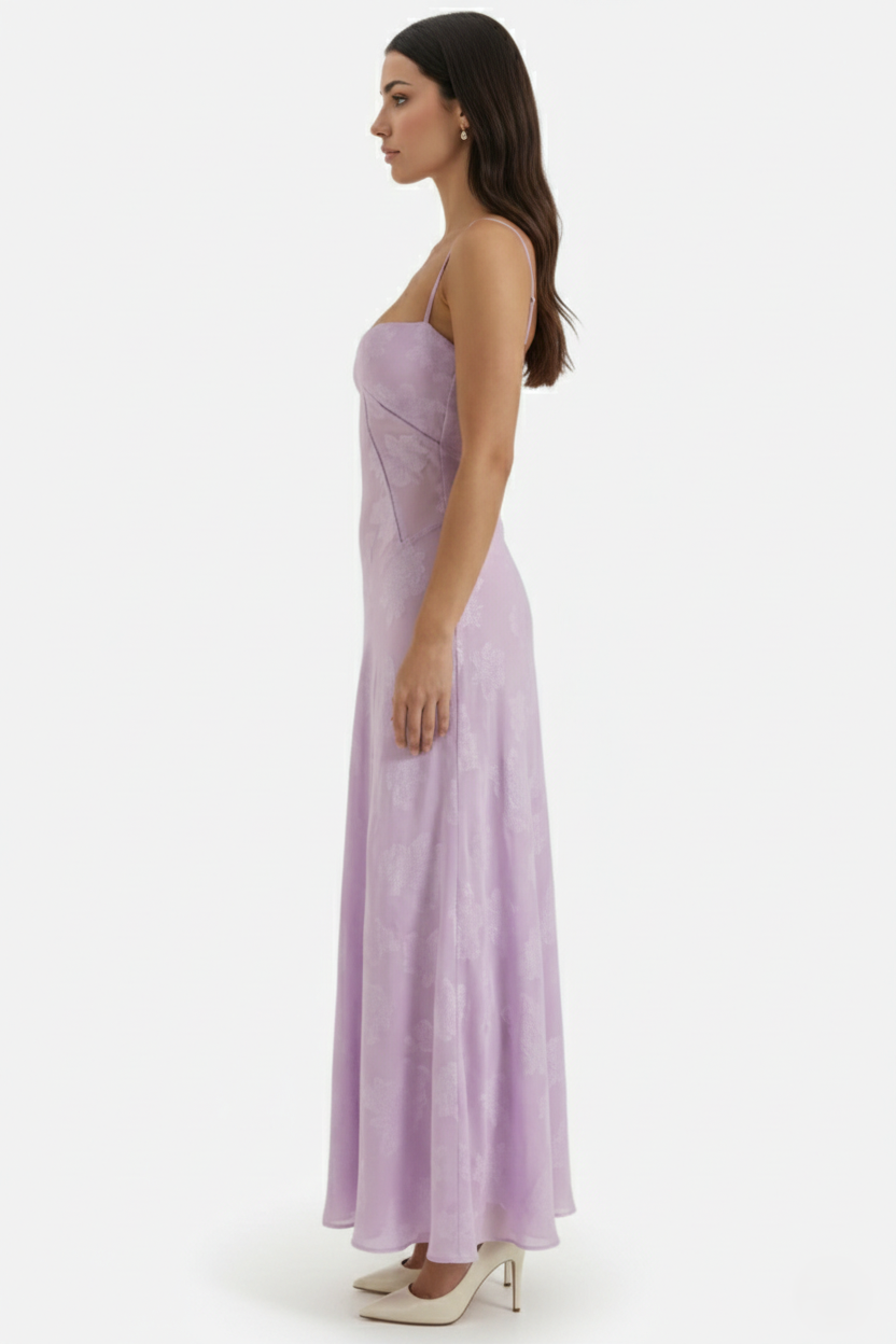Women's Floral Print Maxi Dress with Adjustable Lace-Up Back Detail 17