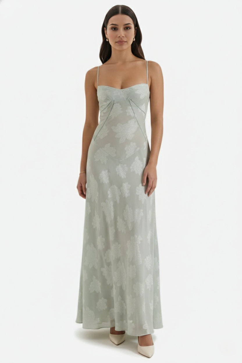 Women's Floral Print Maxi Dress with Adjustable Lace-Up Back Detail 21