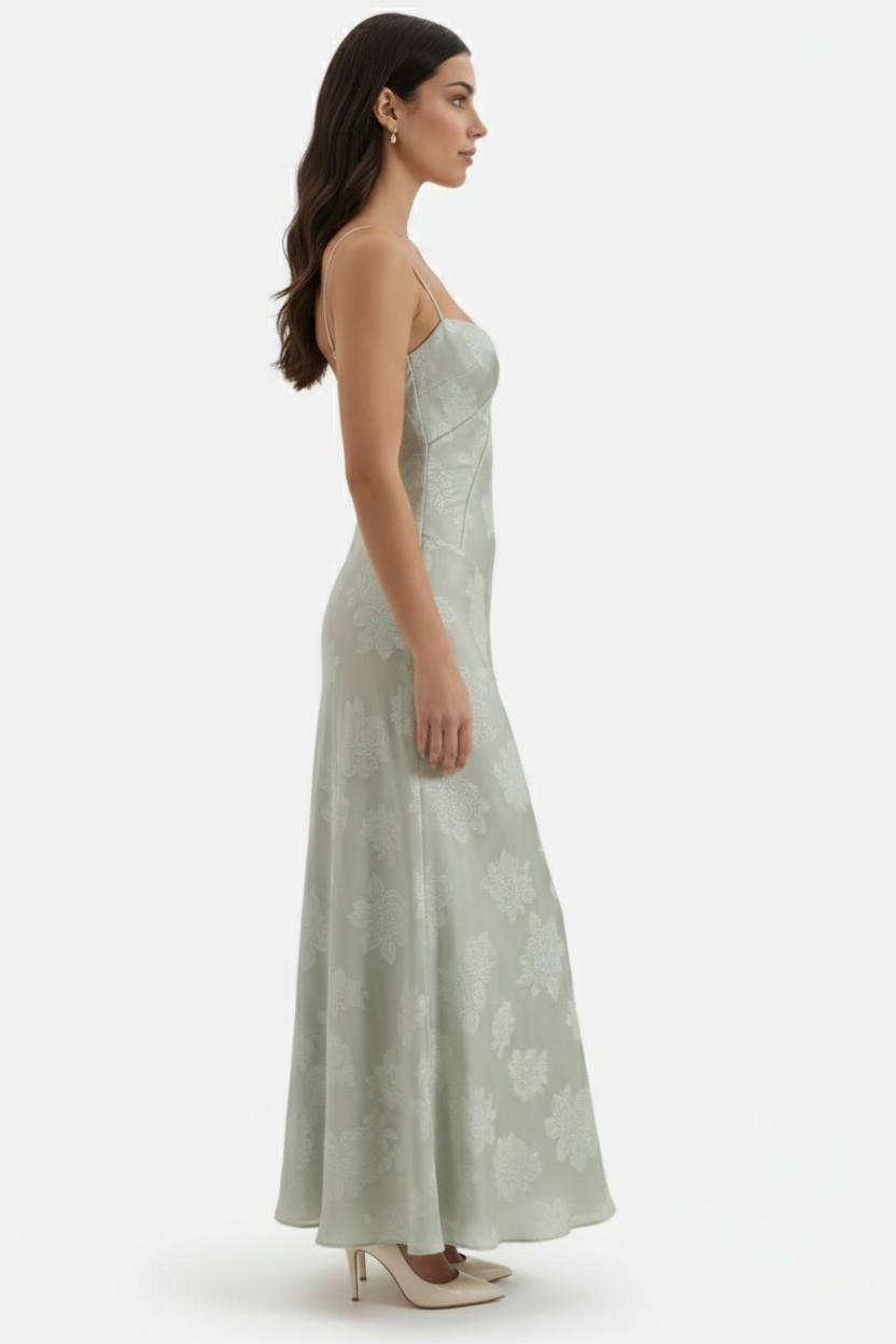 Women's Floral Print Maxi Dress with Adjustable Lace-Up Back Detail 22