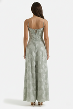 Women's Floral Print Maxi Dress with Adjustable Lace-Up Back Detail 23
