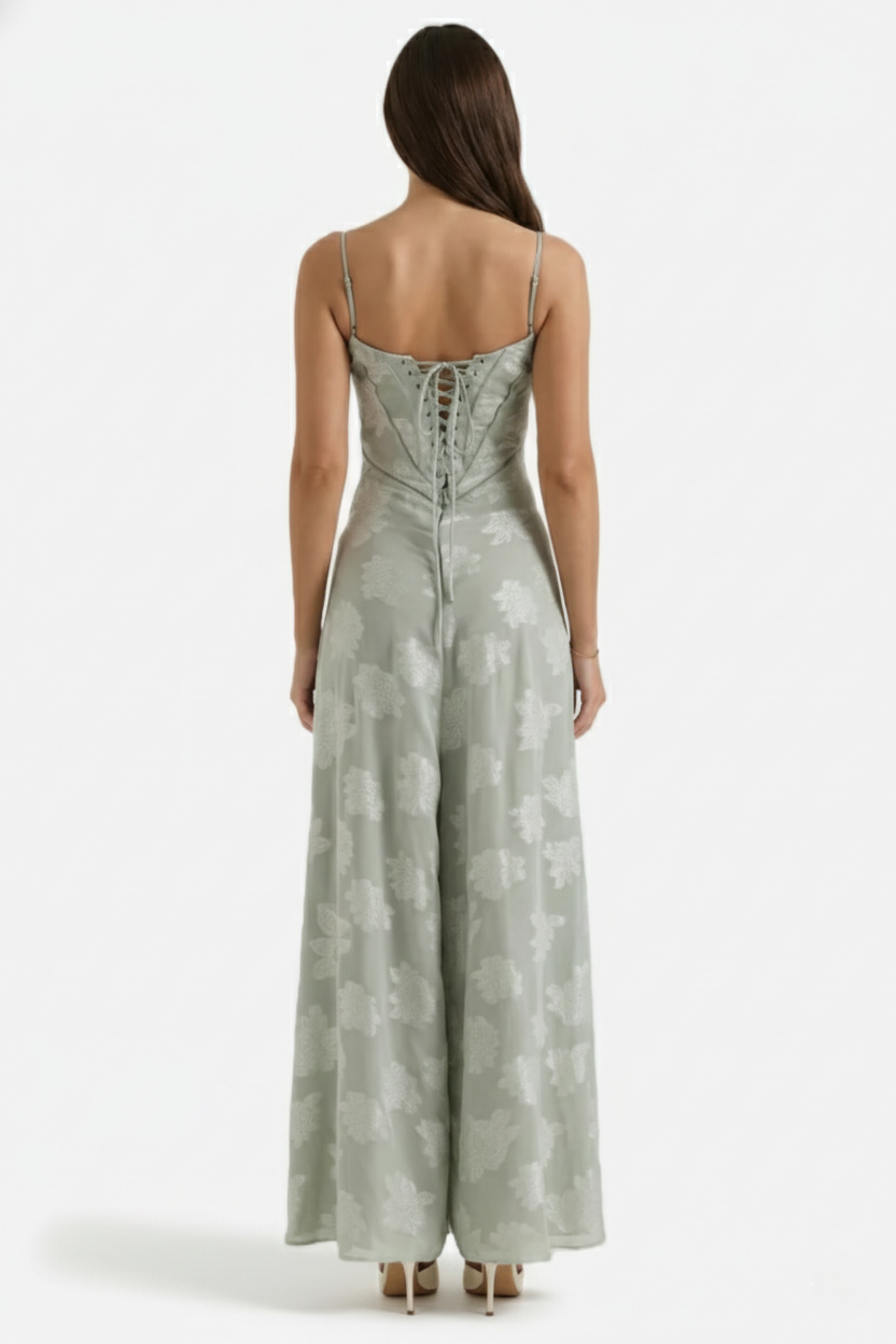 Women's Floral Print Maxi Dress with Adjustable Lace-Up Back Detail 23