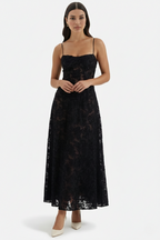 Women's Floral Print Maxi Dress with Adjustable Lace-Up Back Detail 26