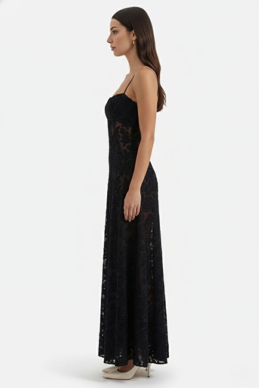 Women's Floral Print Maxi Dress with Adjustable Lace-Up Back Detail 27