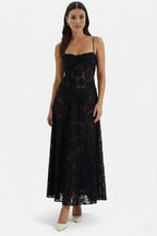 Women's Floral Print Maxi Dress with Adjustable Lace-Up Back Detail 5