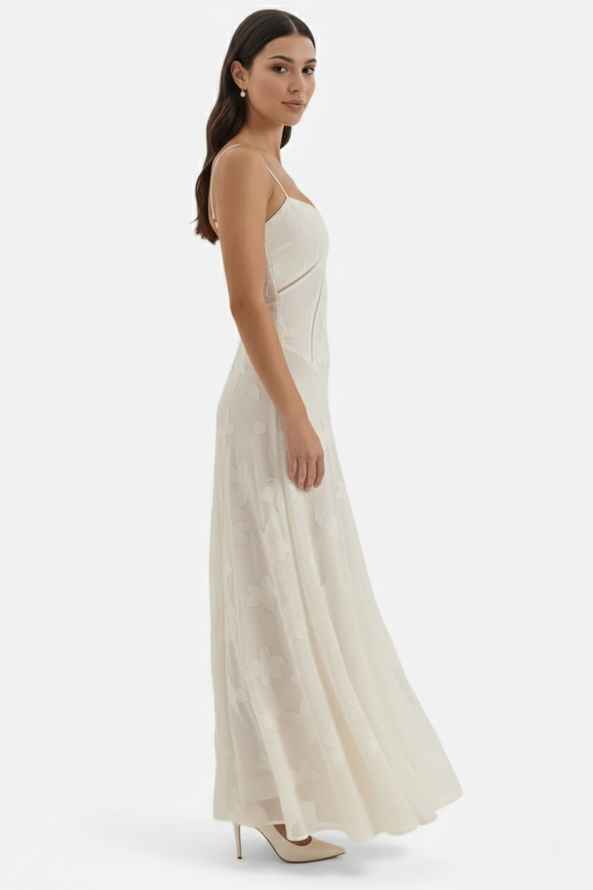 Women's Floral Print Maxi Dress with Adjustable Lace-Up Back Detail 7