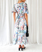 Women's Floral Print Maxi Dress with Long Sleeves 10