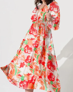 Women's Floral Print Maxi Dress with Long Sleeves 20
