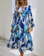 Women's Floral Print Maxi Dress with Long Sleeves 21