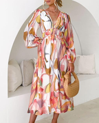Women's Floral Print Maxi Dress with Long Sleeves 23