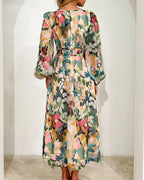 Women's Floral Print Maxi Dress with Long Sleeves 5