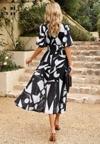 Women's Floral Print Midi Dress with Relaxed Fit 10