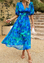 Women's Floral Print Midi Dress with Relaxed Fit 8