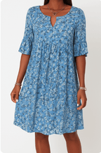 Women's Floral Print Midi Dress with Short Sleeves 5