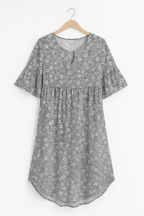 Women's Floral Print Midi Dress with Short Sleeves 6