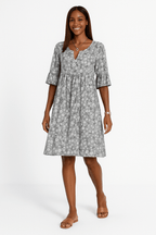 Women's Floral Print Midi Dress with Short Sleeves 7