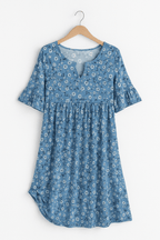 Women's Floral Print Midi Dress with Short Sleeves 8