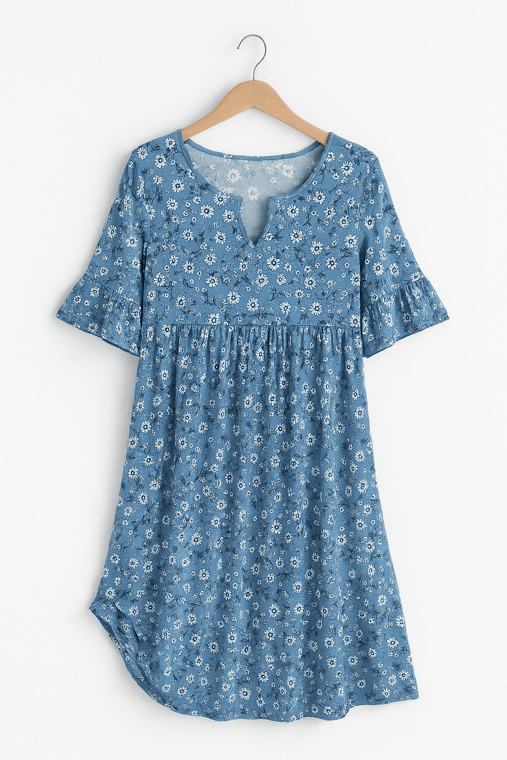 Women's Floral Print Midi Dress with Short Sleeves 8