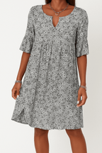 Women's Floral Print Midi Dress with Short Sleeves 9