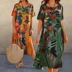Women's Floral Print Short Sleeve Midi Dress 6