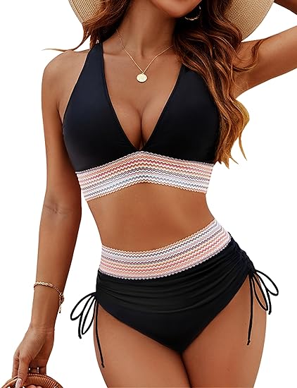 Women's Full Coverage Two-Piece Bikini Set with Adjustable Straps 14