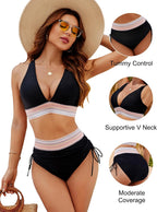 Women's Full Coverage Two-Piece Bikini Set with Adjustable Straps 6
