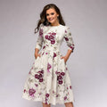 Women's Half Sleeve Midi Dress with Floral Print 1