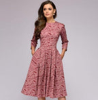 Women's Half Sleeve Midi Dress with Floral Print 3
