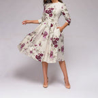 Women's Half Sleeve Midi Dress with Floral Print 6