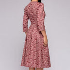 Women's Half Sleeve Midi Dress with Floral Print 8