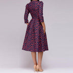 Women's Half Sleeve Midi Dress with Floral Print 9
