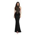 Women's Halter Neck Maxi Dress with Open Back and Lace Detail 1