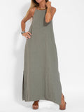 Women's Halter Neck Maxi Dress with Side Slit 1